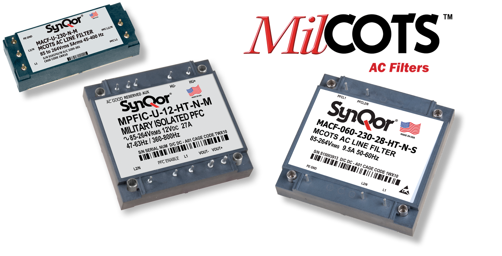 SynQor軍用Mil-COTS交流電源濾波器模塊
