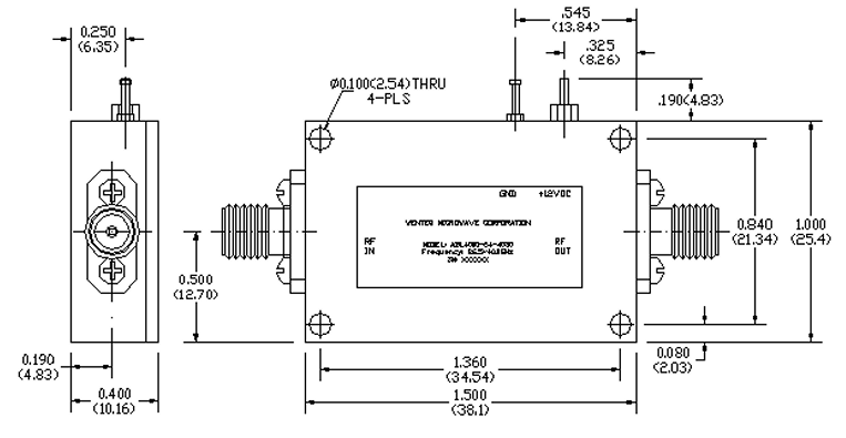 ALN4250-12-3535毫米波低噪聲放大器WENTEQ